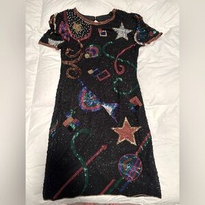 Fun, multi colored beaded cocktail dress